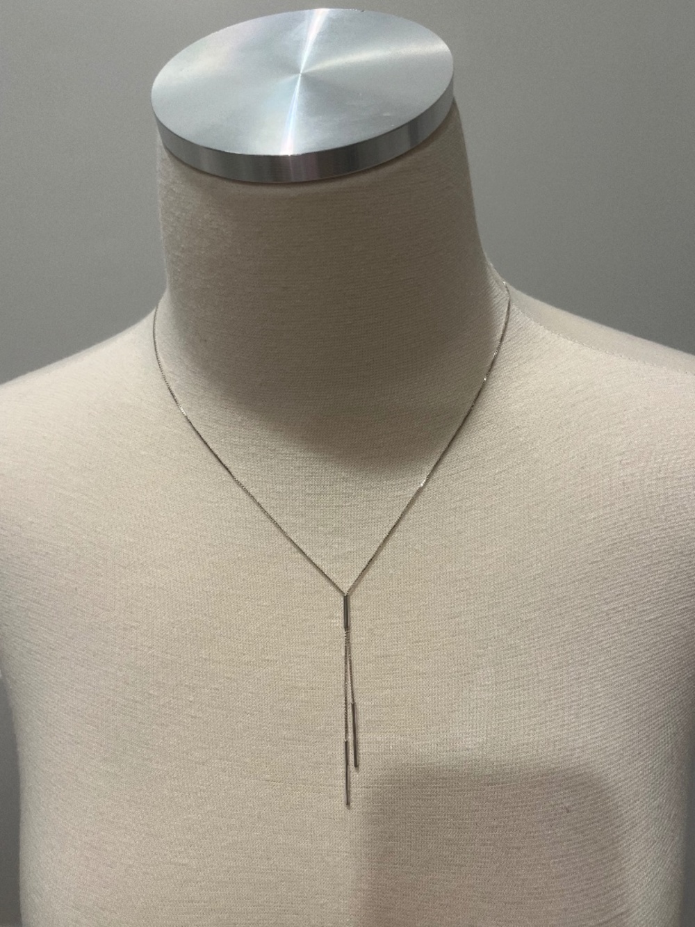 Stella & Dot Silver Necklace Delicate Lariat Modern NWOT